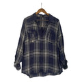 KUT from the Kloth Plaid Flannel Button Up Shirt Blue Black White Size L