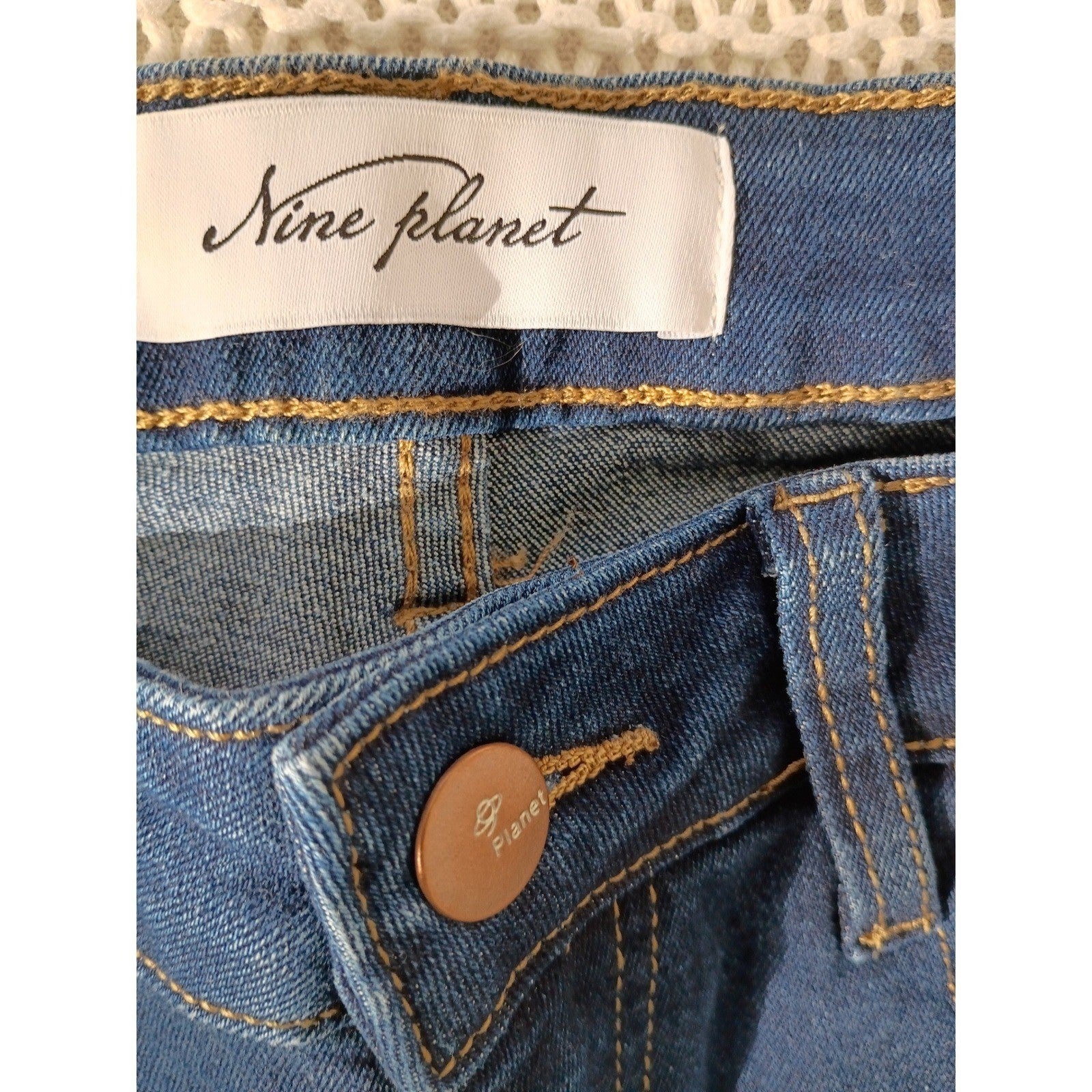 Nine Planet High Rise Bootcut Flare Jeans Dark Wash Stretch 29x28