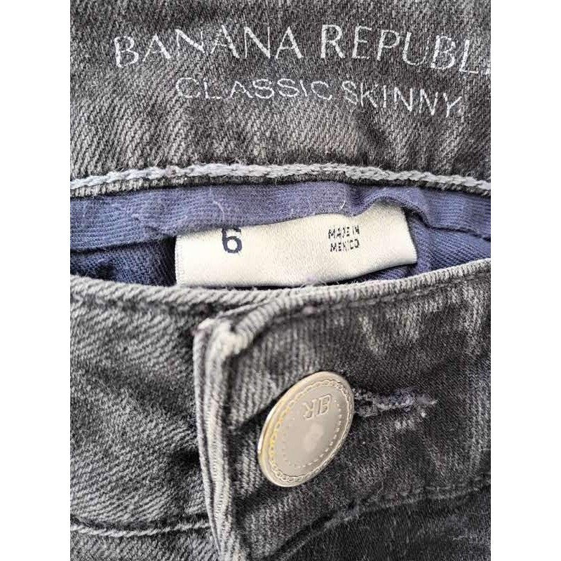 Banana Republic Classic Skinny Jeans Charcoal Gray 28x27 Mid Rise Stretch Denim