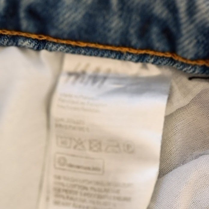 H&M Ultra High Waist Mom Jeans 4 27x28 Light Wash Button Fly Boho