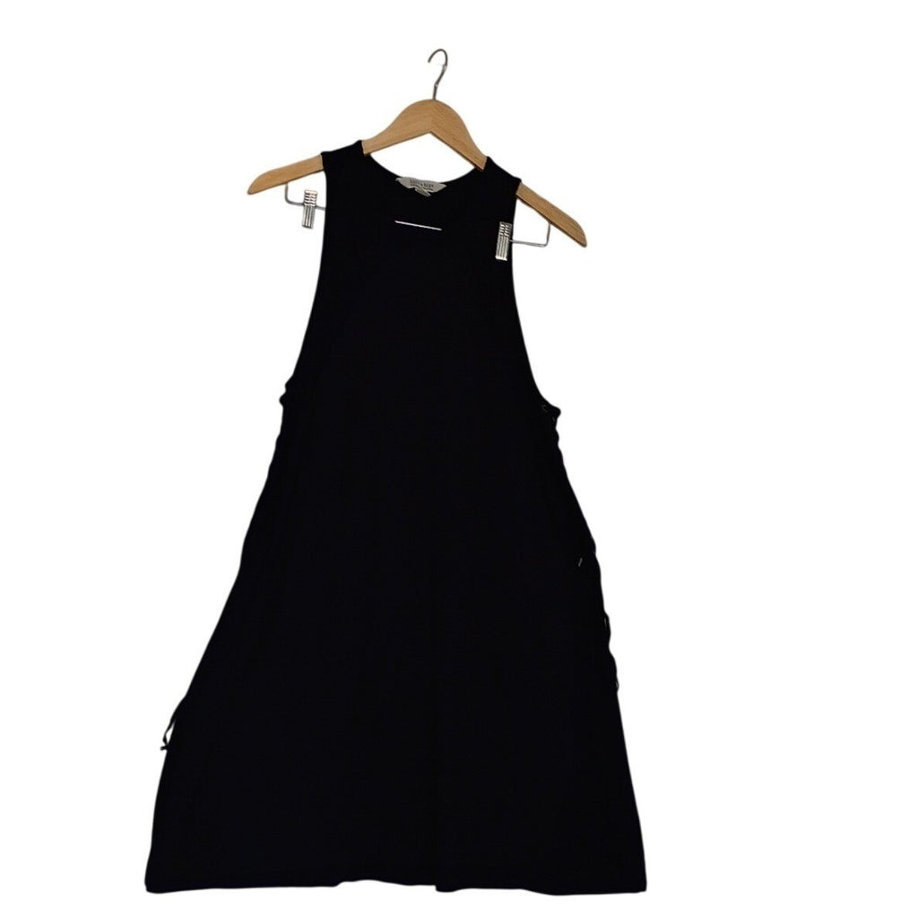 American Eagle Soft & Sexy Black Lace Up Side Mini Dress Sleeveless Grunge L