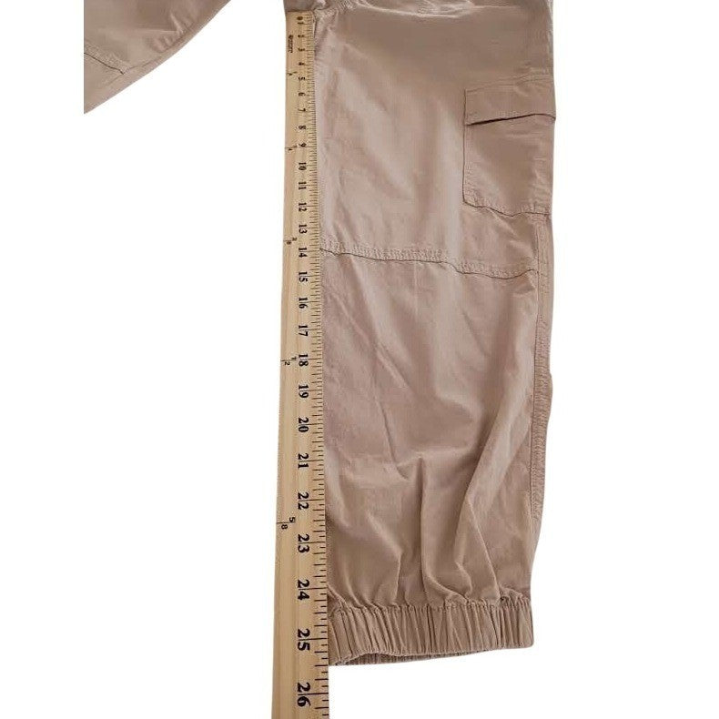 SO Tan Cargo Jogger Pants Small Cotton Drawstring Waist Utility Gorpcore