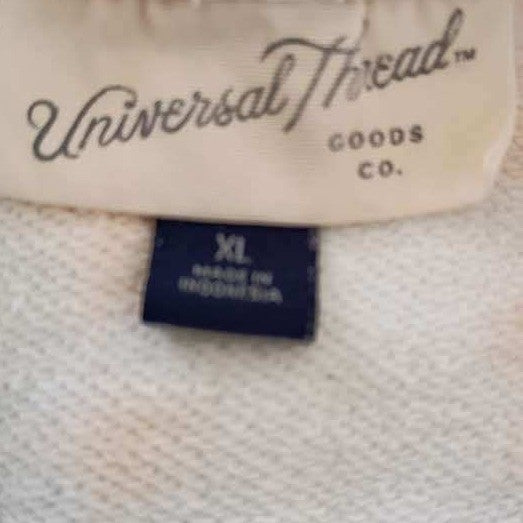 Peach Cream Tie Dye Sweatshirt 100% Cotton XL Oversized Pullover Crewneck