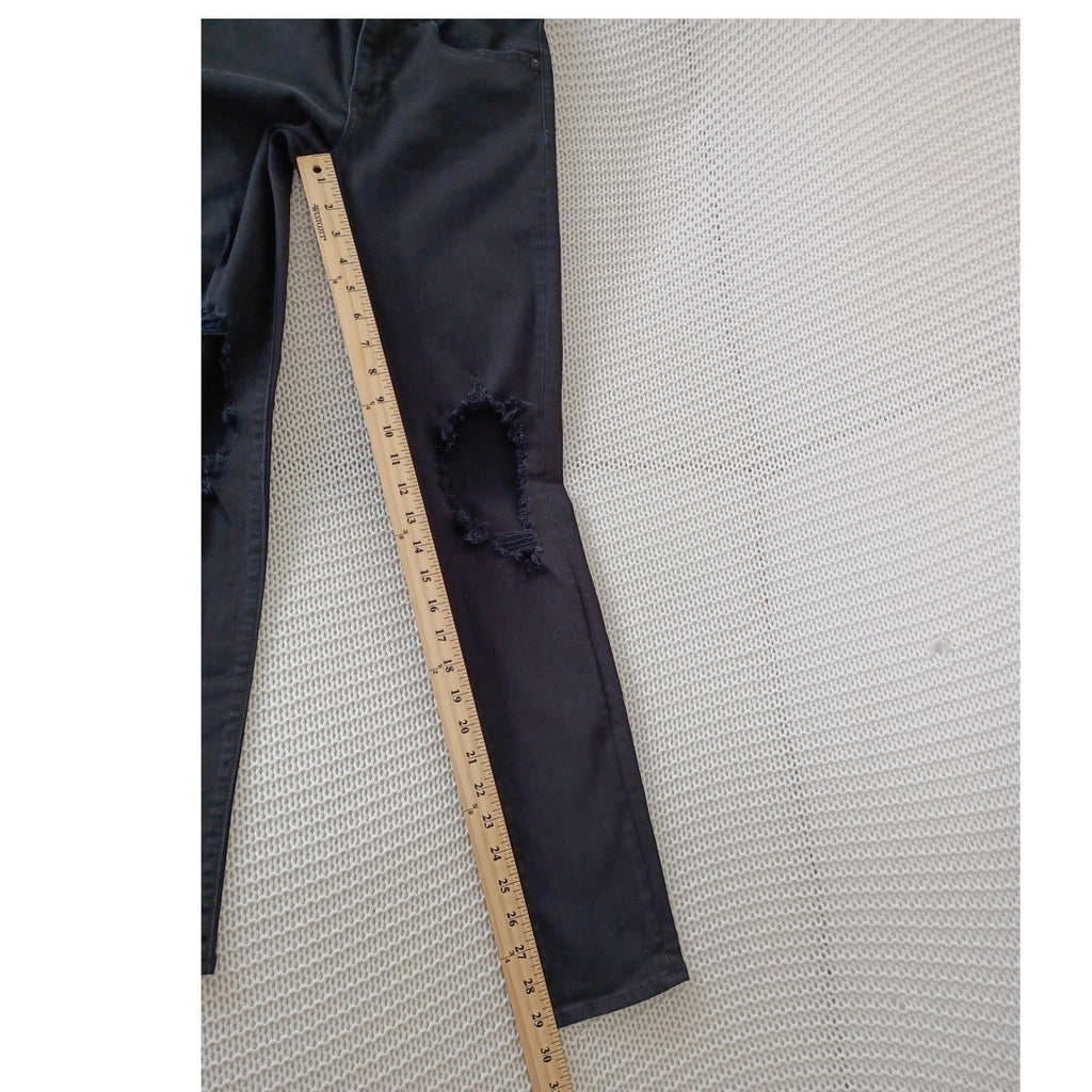 LEVI'S 721 High Rise Skinny Black Jeans 27x29 NWOT Distressed Cotton Viscose