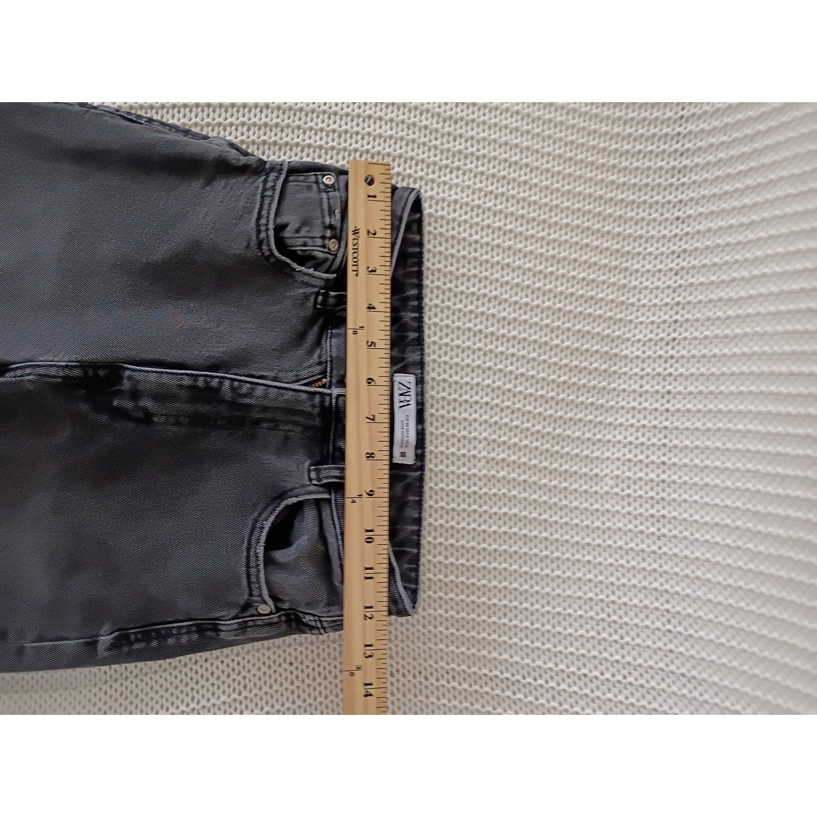 ZARA High Waisted Skinny Jeans Faded Black Denim 2 US 24x27 Sculpting
