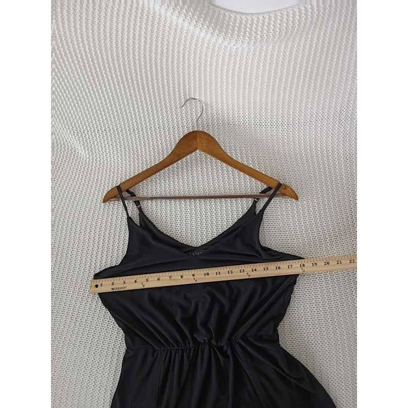 1.STATE Black Wrap Dress S NWOT Tulip Hem Midi VNeck Stretch Cocktail Minimalist