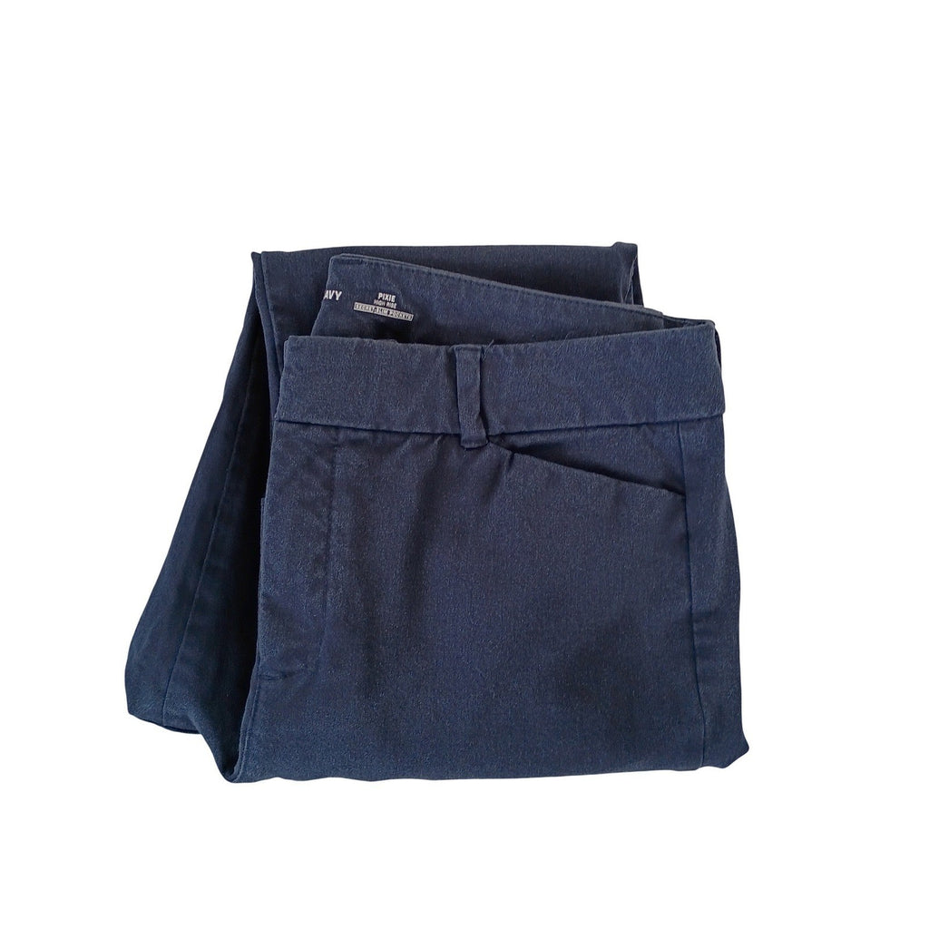 Old Navy Pixie High Rise Navy Blue Secret-Slim Pocket Ankle Pants Sz 10 31x26