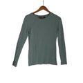 Adrienne Vittadini Long Sleeve Crew Neck Top Light Teal Blue Fits S Minimalist
