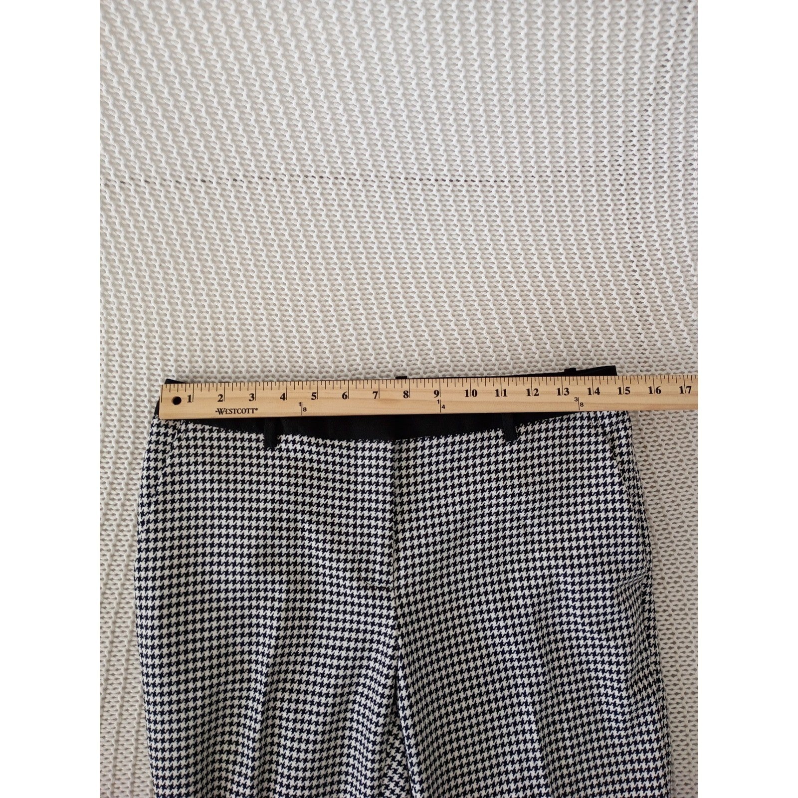 Calvin Klein Houndstooth Pants Black White Slim Fit 4 W30 x 28.5 Dress Trousser