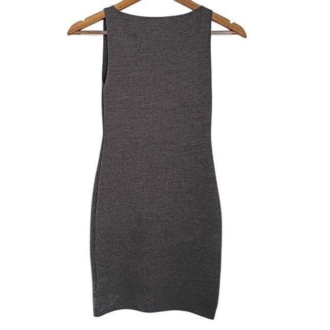 ZARA Sleeveless Knit Bodycon Mini Dress Charcoal Gray S Minimalist