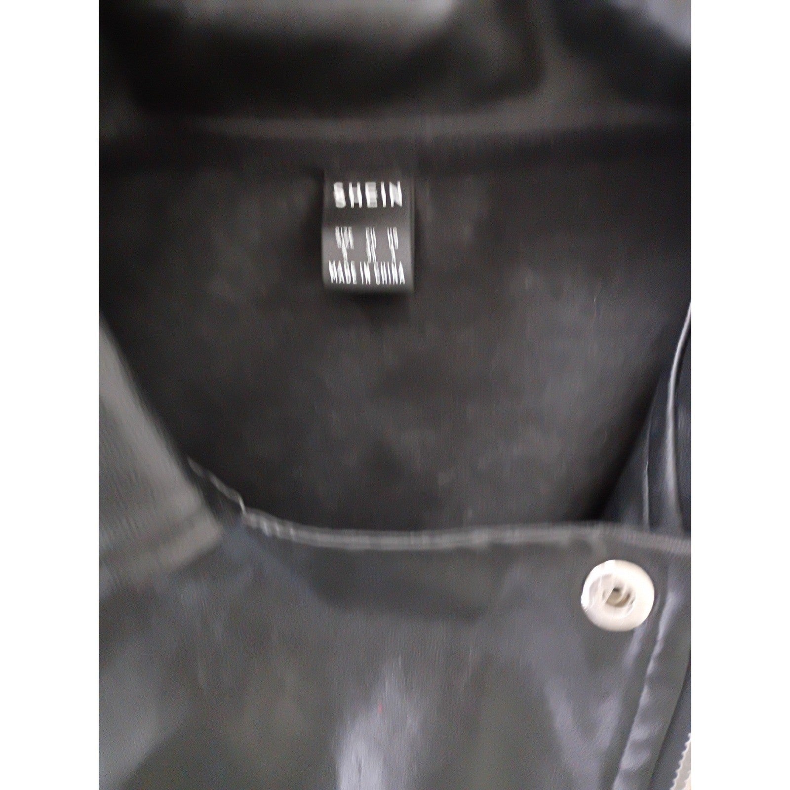 SHEIN Moto Jacket S Black Faux Leather Asymmetrical Zip Biker Goth Luxe Coat