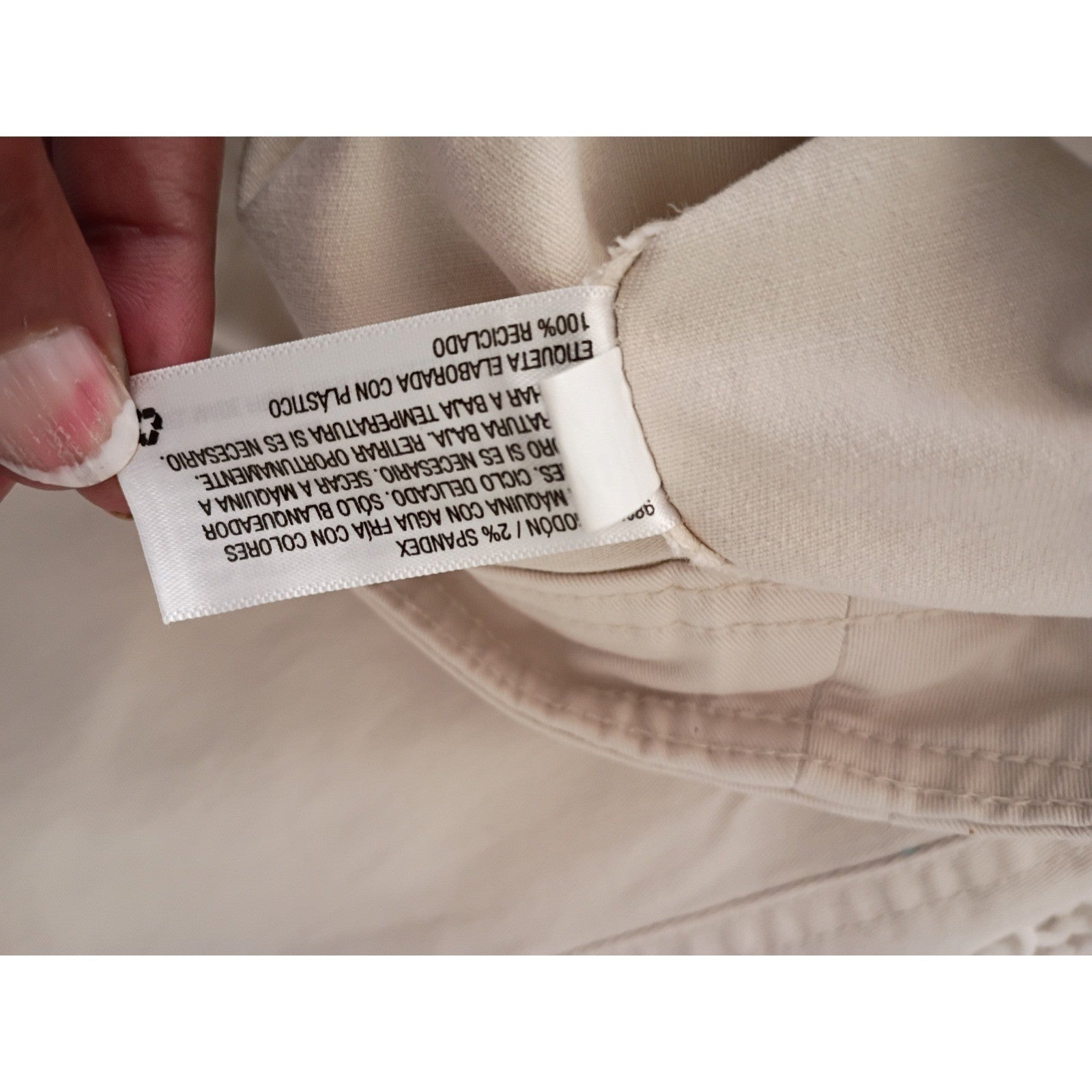 A New Day Womens Cargo Pants Cream Stretch Elasticized Sz 8 W28x26