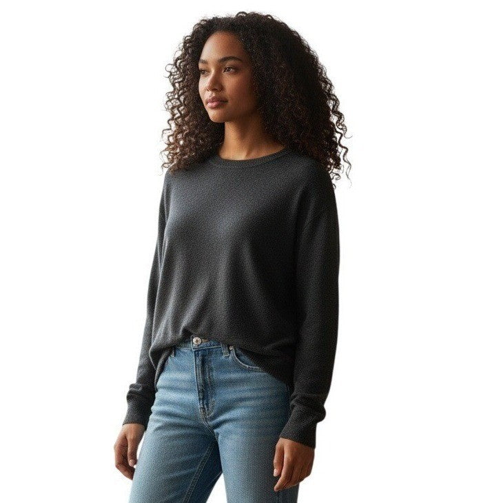 Everlane Black Crew Neck Long Sleeve Sweater Size Medium