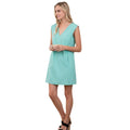 NWT 1250°C Mint Green V-Neck Sleeveless Shift Dress 100% Cotton L Minimalist
