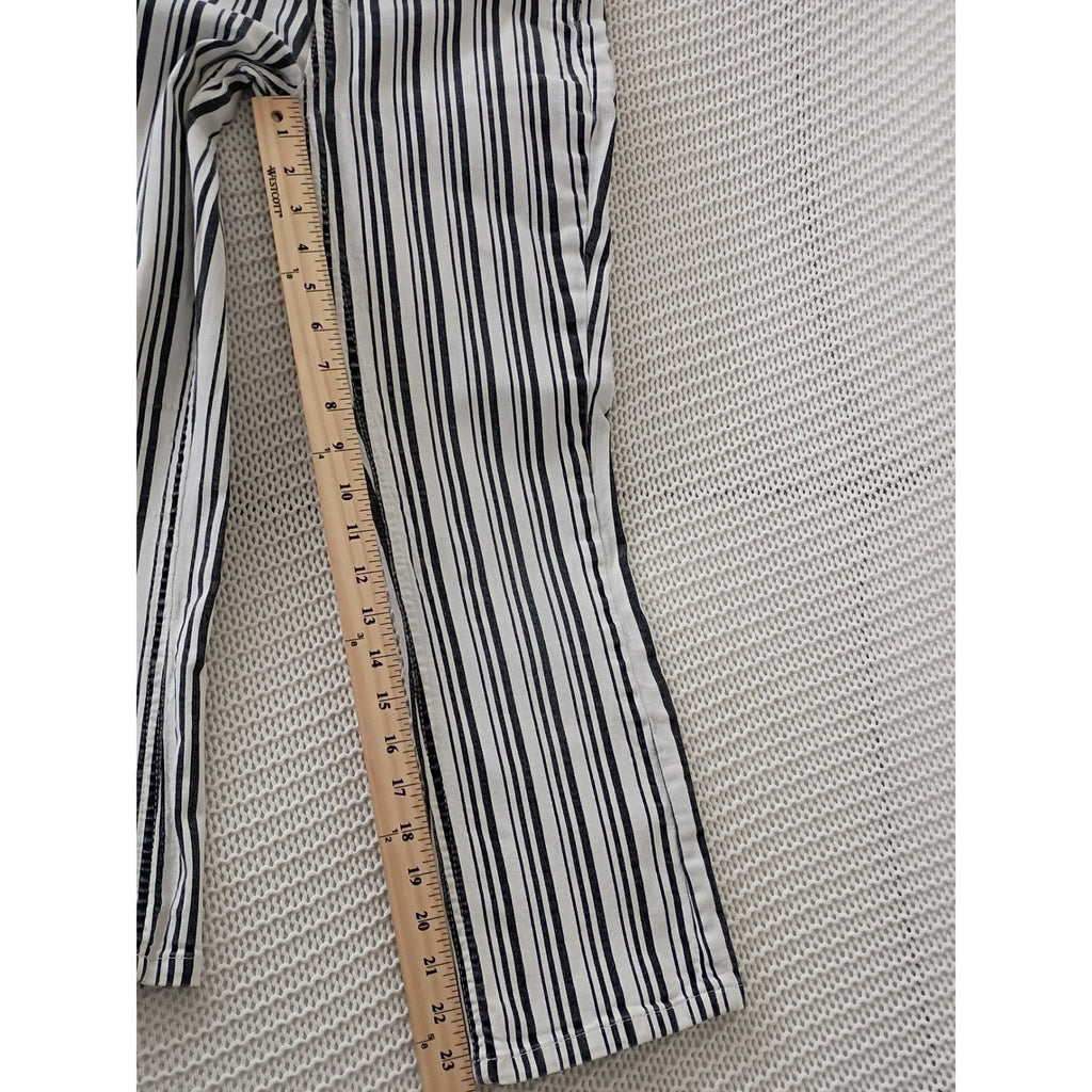 Urban Outfitters BDG Coastal Striped High Rise Straight Cropped Jeans 24