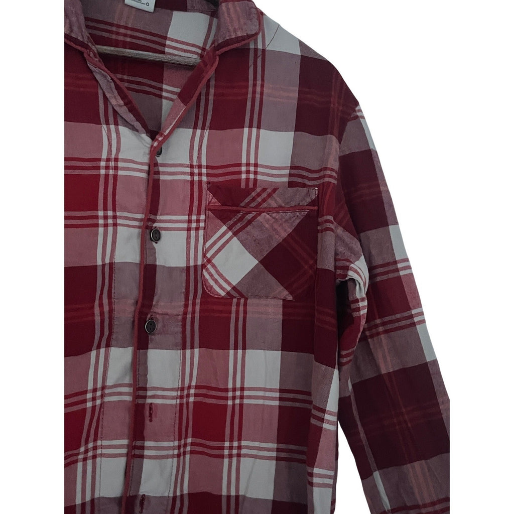 HEARTH & HAND Magnolia Red White Plaid Pajama Shirt Mens S Cotton