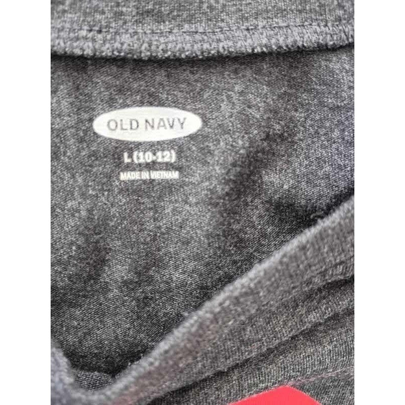 Old Navy Girl's L Believe Santa Christmas Tee Gray Fits Womens XS S
