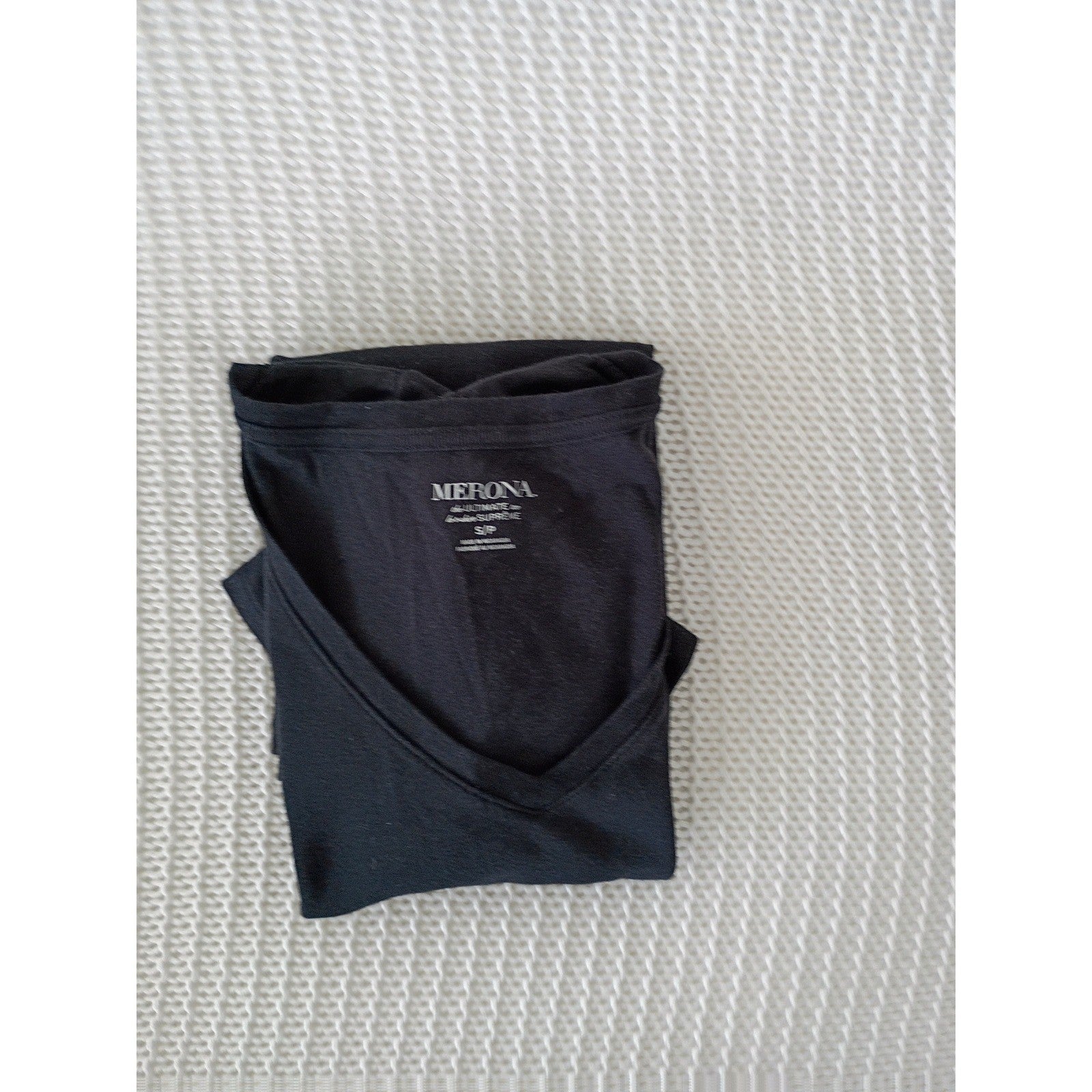 Merona Ultimate Tee S Black 100% Cotton V-Neck Short Sleeve Minimalist Essential