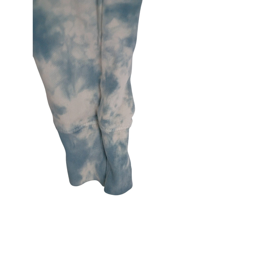 DANNIJO Tie Dye Hoodie 100% Cotton Cropped Sweatshirt Blue White Cotton XL