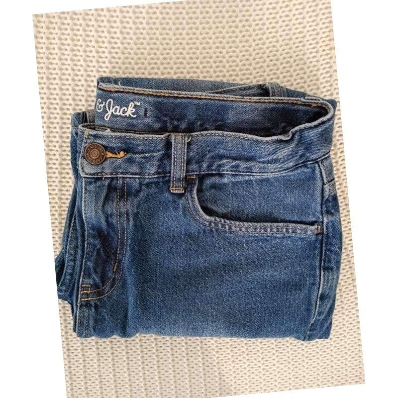 Cat & Jack Relaxed Straight Jeans Medium Wash Denim Girls 16 Fits W24-25