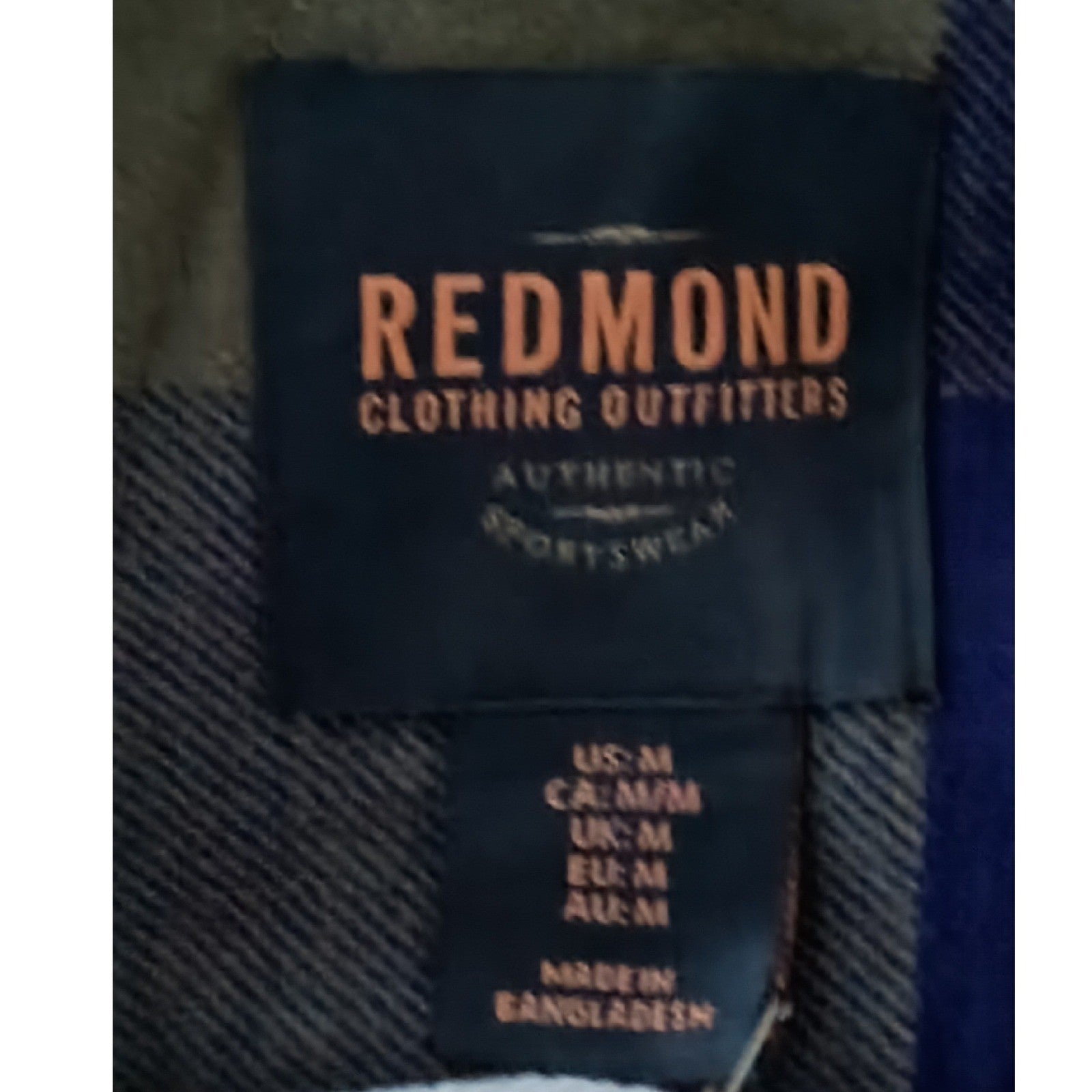 Redmond Clothing NWT Mens Everyday Cozy Casual Plaid Button Front Shirt Size M