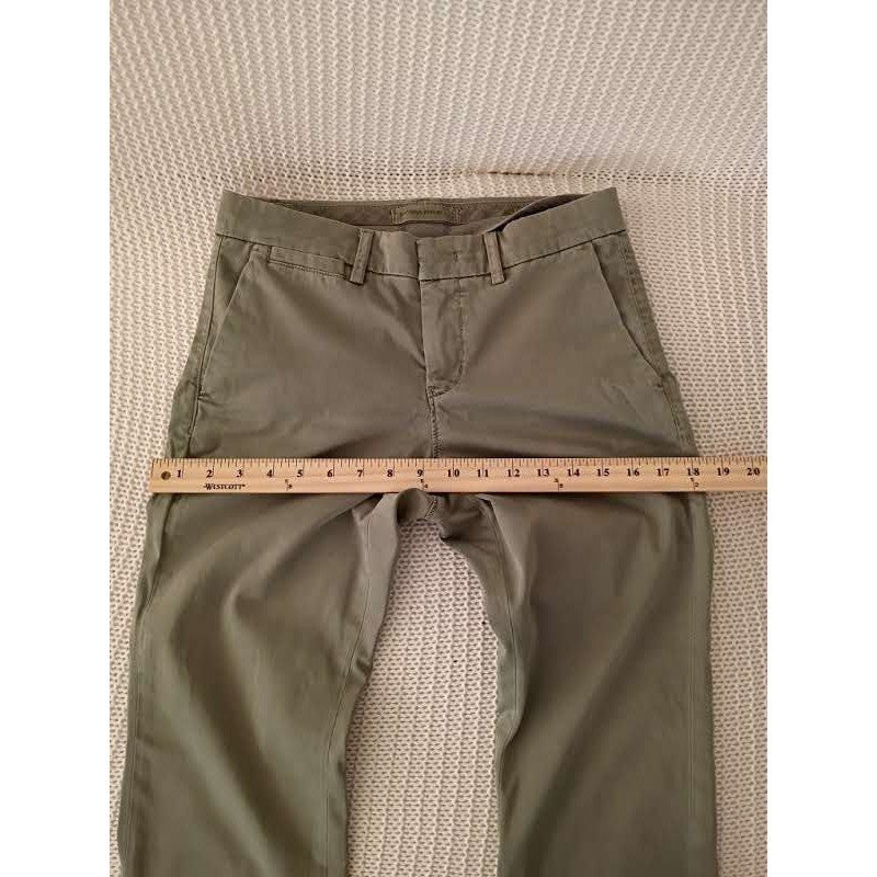 Banana Republic Straight Pants Olive 97% Cotton Stretch Womens 28x27