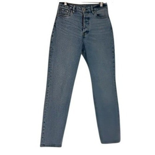 H&M Ultra High Waist Mom Jeans 4 27x28 Light Wash Button Fly Boho