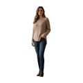 INC Int'l Concepts Women's Beige Knit Sweater Long Sleeve Zipper Detail Size M