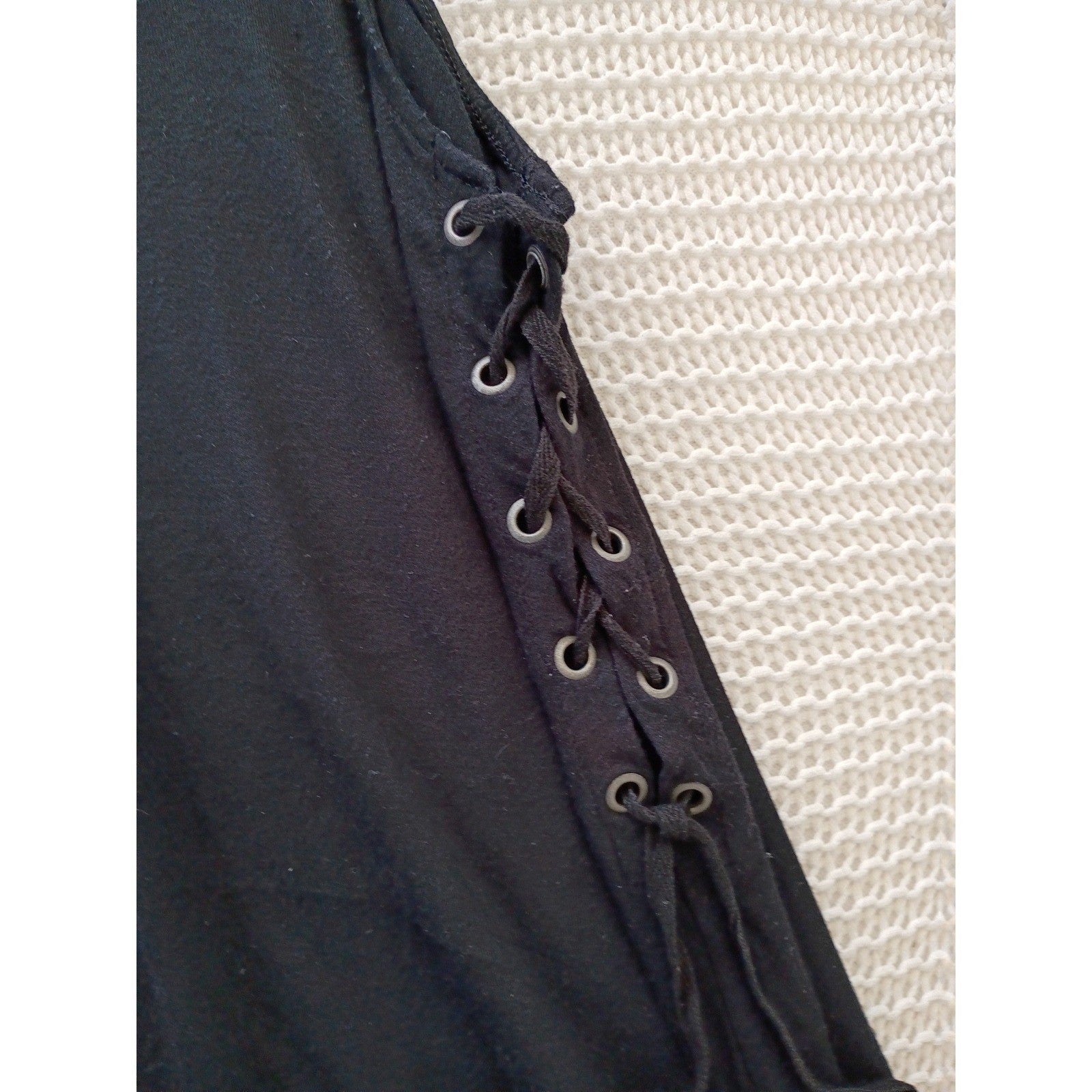 Black Sleeveless Trapeze Dress Minimalist Shift Midi Womens Size L