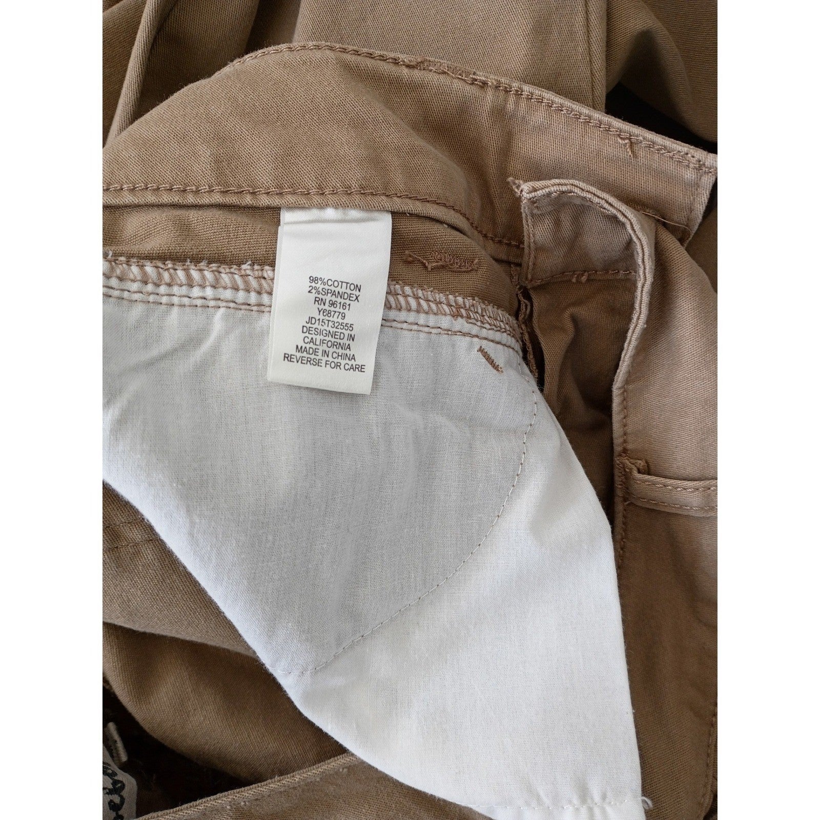 Bebop Womens Khaki Flare Leg Pants Tan Mid Rise Bootcut Trousers Size 7