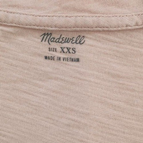 Madewell Blush Pink V Neck Pocket Tee 100% Cotton Minimalist  Basic Fits Small