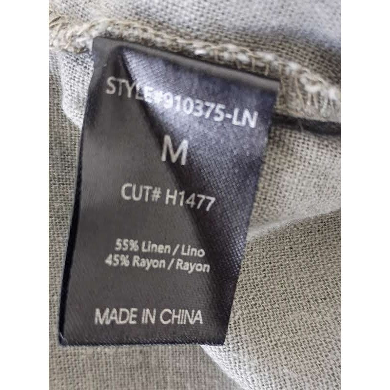 HAVE Los Angeles Linen Blend High Waisted Pleated Trousers Olive Green Sz Mx27
