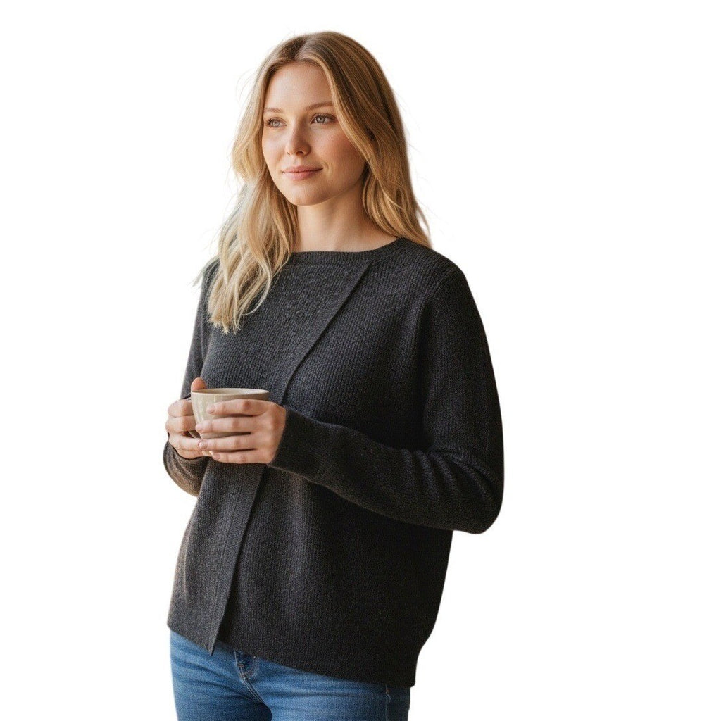 Abercrombie Fitch NWOT Wool Mohair Dark Gray Knit Sweater Pullover Long Sleeve S