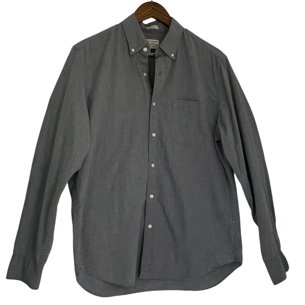 J.Crew Secret Wash Shirt Mens M Classic Fit Gray Stretch Button Down NWOT