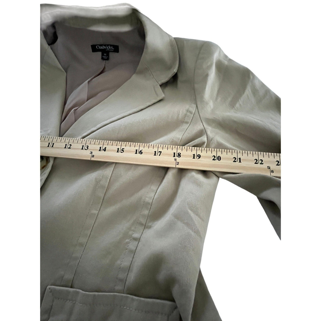 Chadwicks of Boston Beige 98%Cotton Blazer Jacket Size 14 Two Button