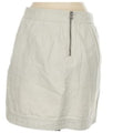 J Crew Canvas Mini Skirt Zip Front Pockets Khaki Tan Linen Blend Size 2 W26-27