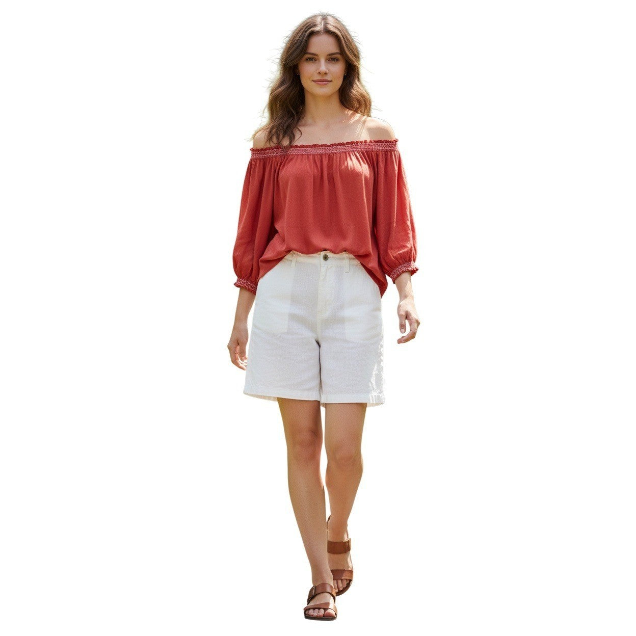 Max Studio Ruby Red Smocked Peasant Top XL Soft Boho Romantic Folk Embroidered