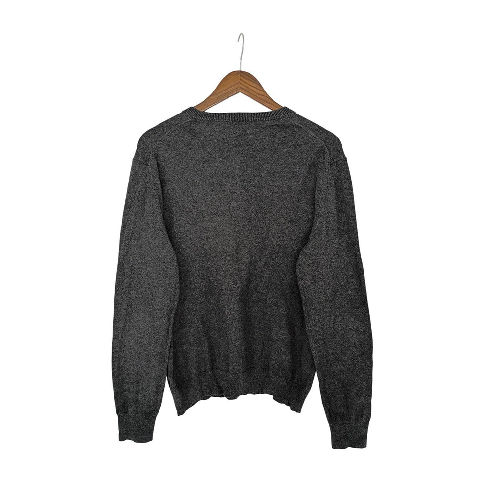 Gap Men's V-Neck Sweater Dark Gray Heathered Size Medium Casual Classic Style