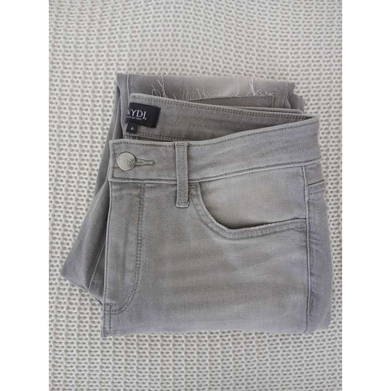 NYDJ Ami Lift Tuck Tech Skinny Jeans Grey Raw Hem Ankle Slit 28x29 Casual Chic