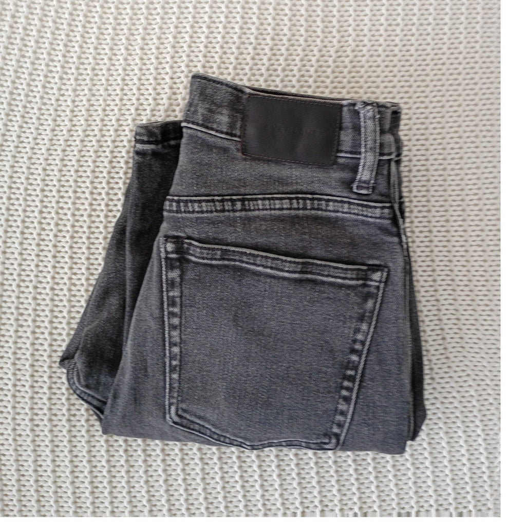 Everlane The Cheeky Bootcut Crop Jean Washed Black High Rise 26x26 Stretch