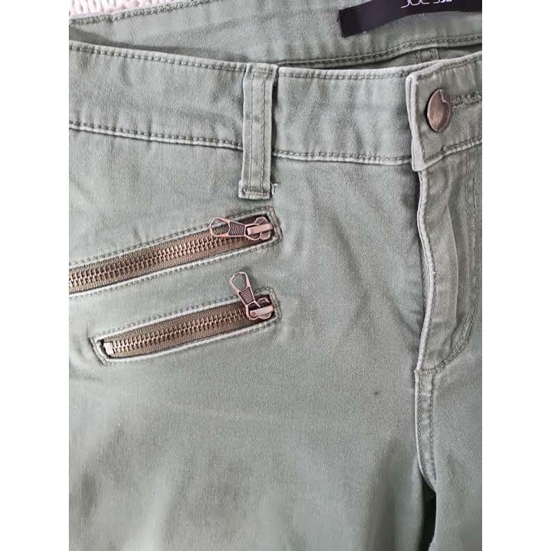 Joe's Jeans Rocker Skinny Olive Green Zipper Detail Stretch 28x31