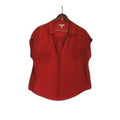 Lucky Brand Red Viscose Short Sleeve Button Down Shirt Women's M