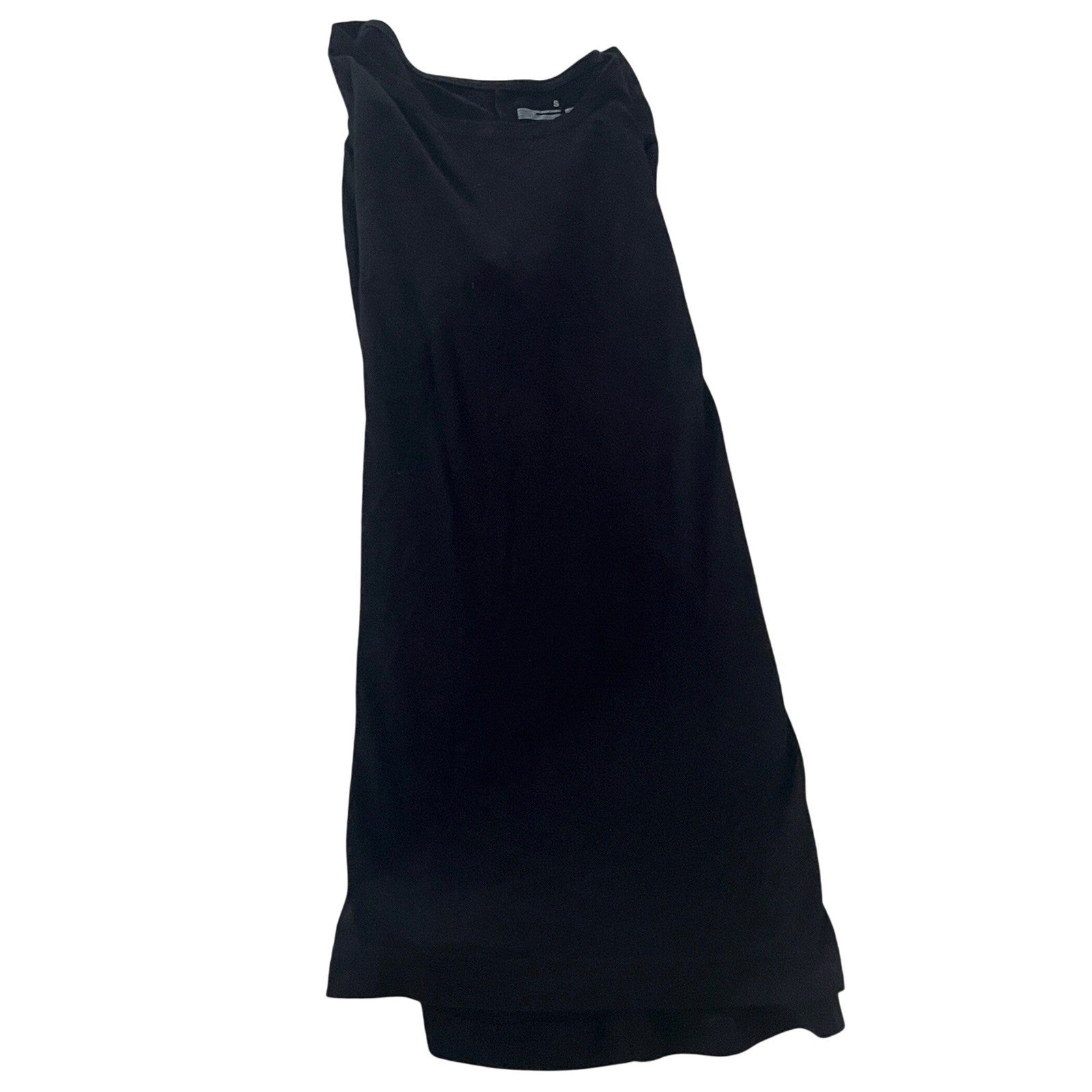 Muji Modal Cotton Blend Black Long Sleeve Top Size S Boat Neck Everyday Wear