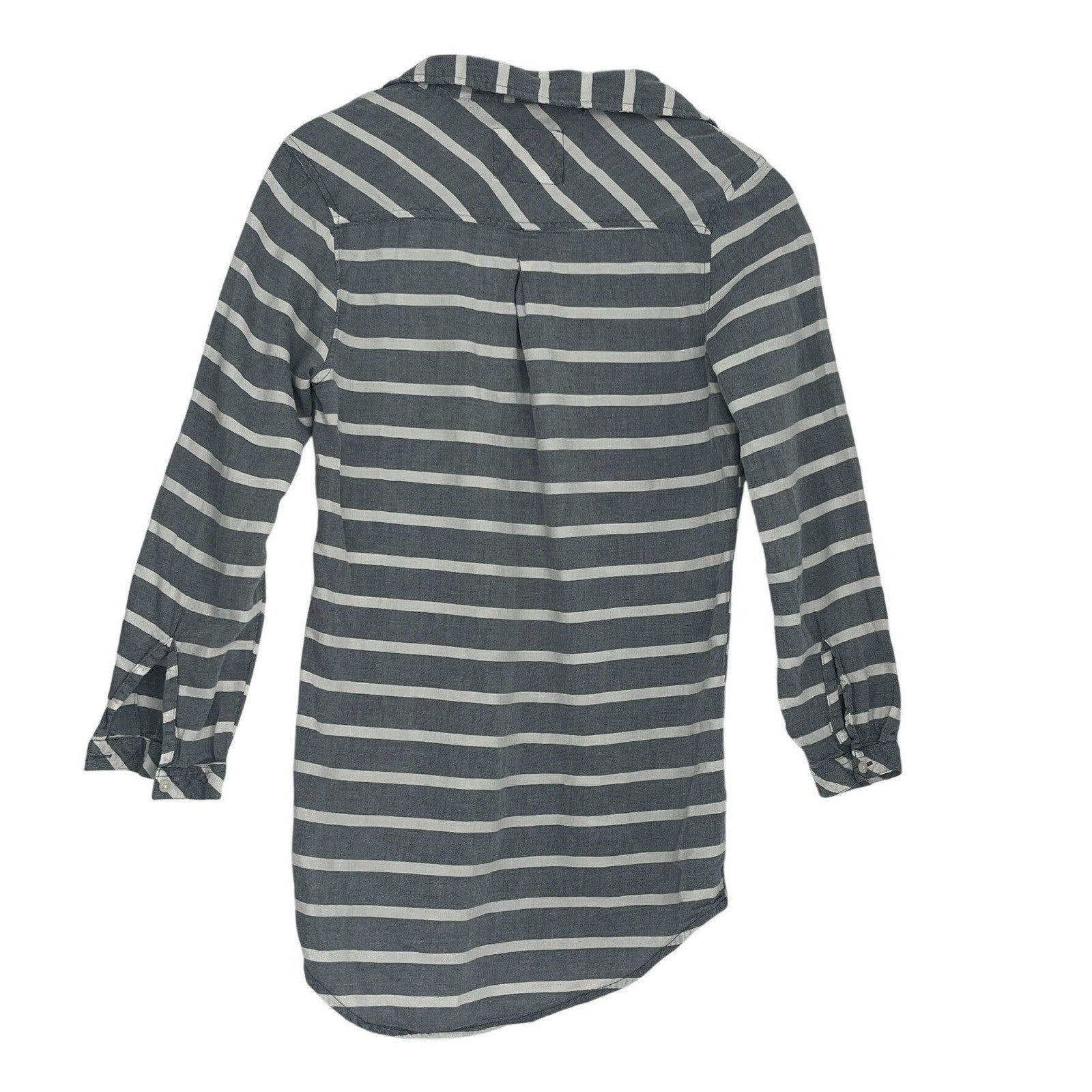 F&F 100% Cotton Sleep Dream Relax Blue White Stripe Button Up Shirt Tunic Fits S