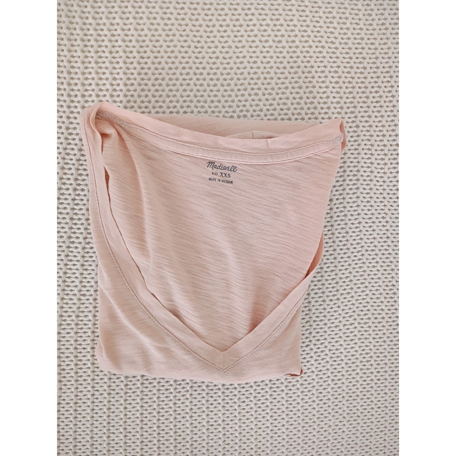 Madewell Coral Pink Slub 100% Cotton Pocket Tee Minimalist Coastal NWOT Small
