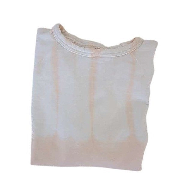 Peach Cream Tie Dye Sweatshirt 100% Cotton XL Oversized Pullover Crewneck