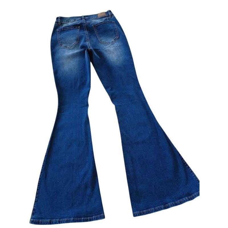 Flying Banana High Rise Flare Jeans 28x32 Medium Wash Bell Bottom Cowgirl Boho