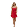 GAP Red Linen Blend Slip Dress Square Neck Mini Adjustable Straps Coastal Chic