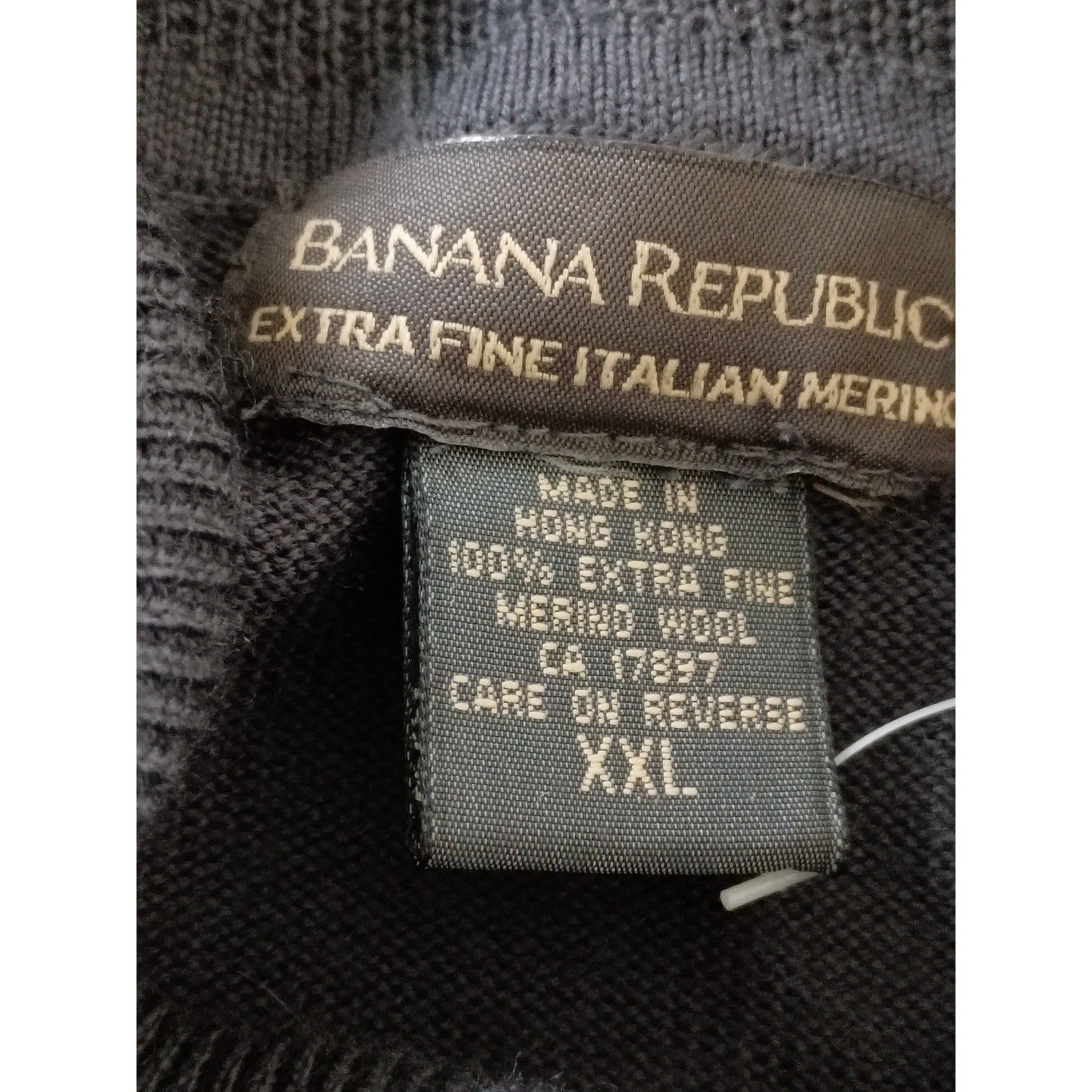 Banana Republic Extra Fine Italian Merino Wool Turtleneck Sweater Men XL Dk Grey