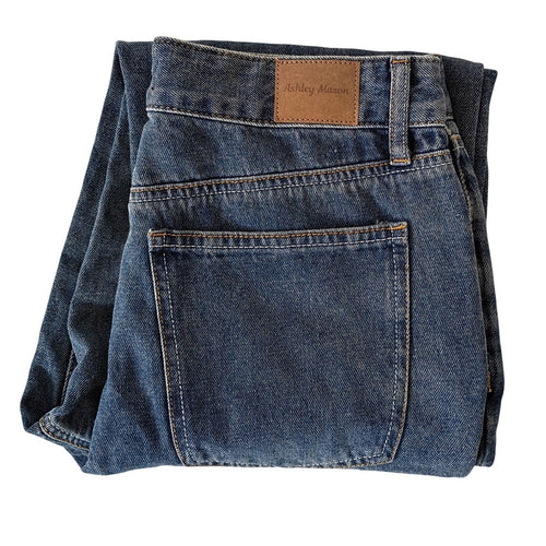 Ashley Mason Premium Women Jeans Blue Wash Size 3 26 Straight Leg Denim